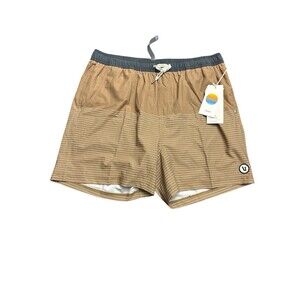 Vuori Men’s Kore Lined Shorts 5" Inseam Color Camel Stripe Sz XXL New w/tag
